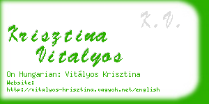 krisztina vitalyos business card