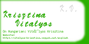 krisztina vitalyos business card